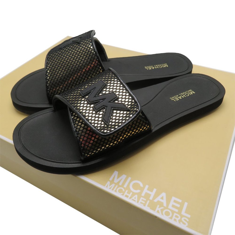 Michael Kors  PALMER Mirror Metallic Slide Sandal